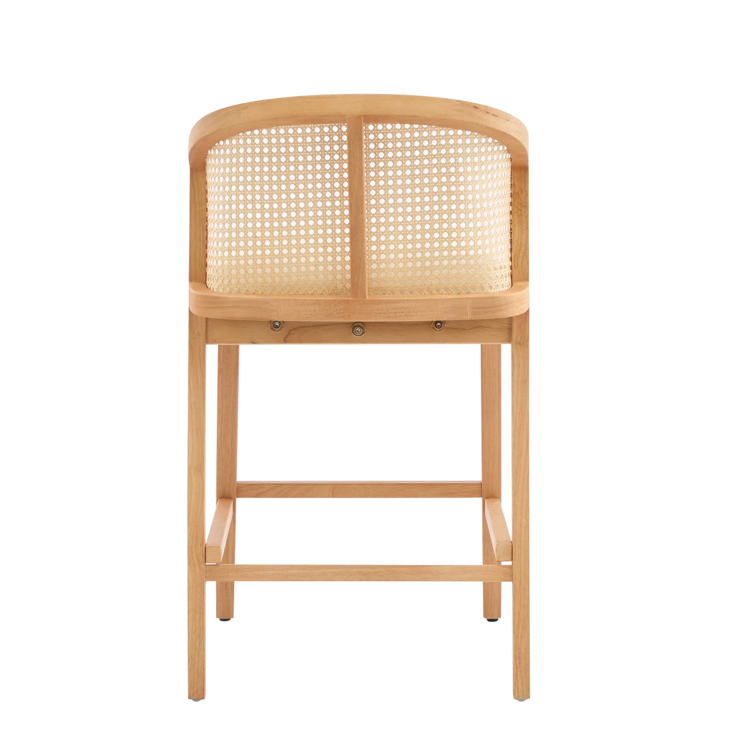 Tatti Indoor Wooden Counter stool, Wood Frame with Beige Upholstery, Set of 2