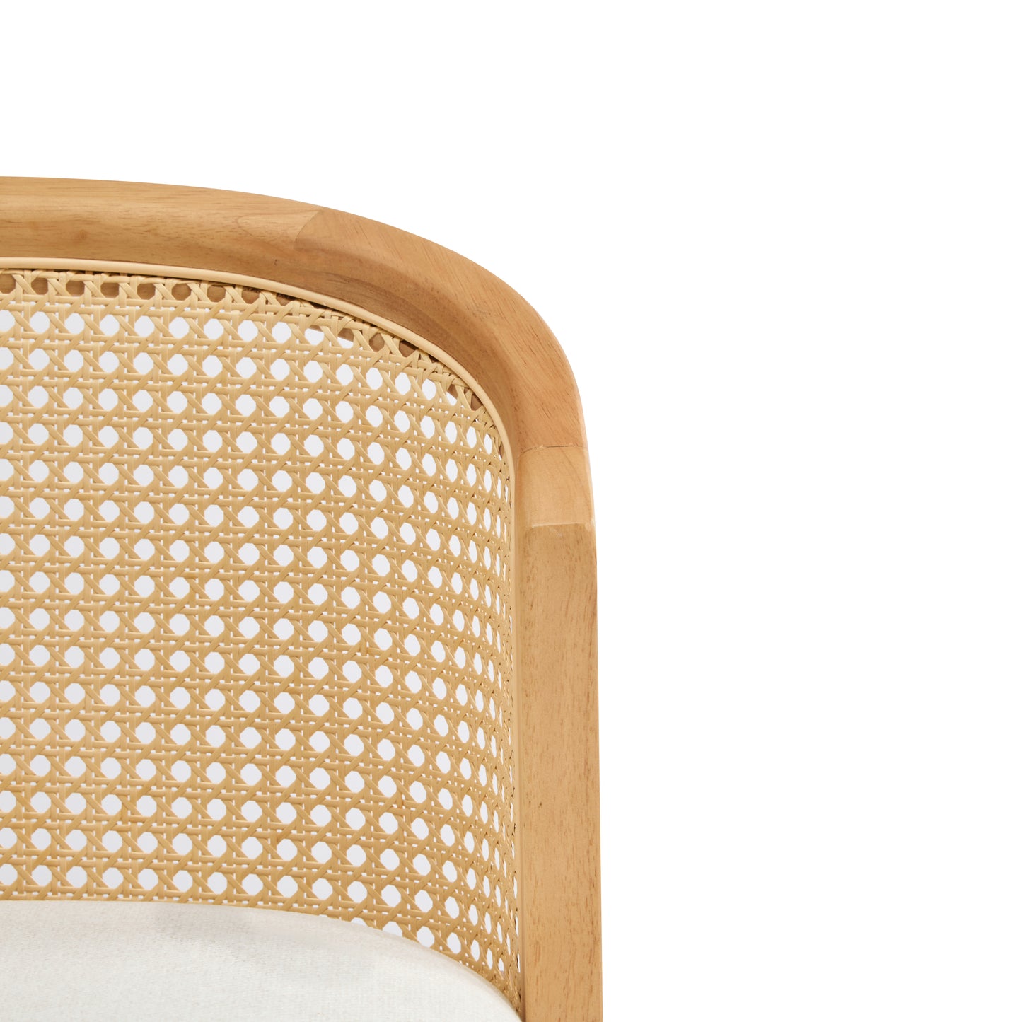 Tatti Indoor Wooden Counter stool, Wood Frame with Beige Upholstery, Set of 2