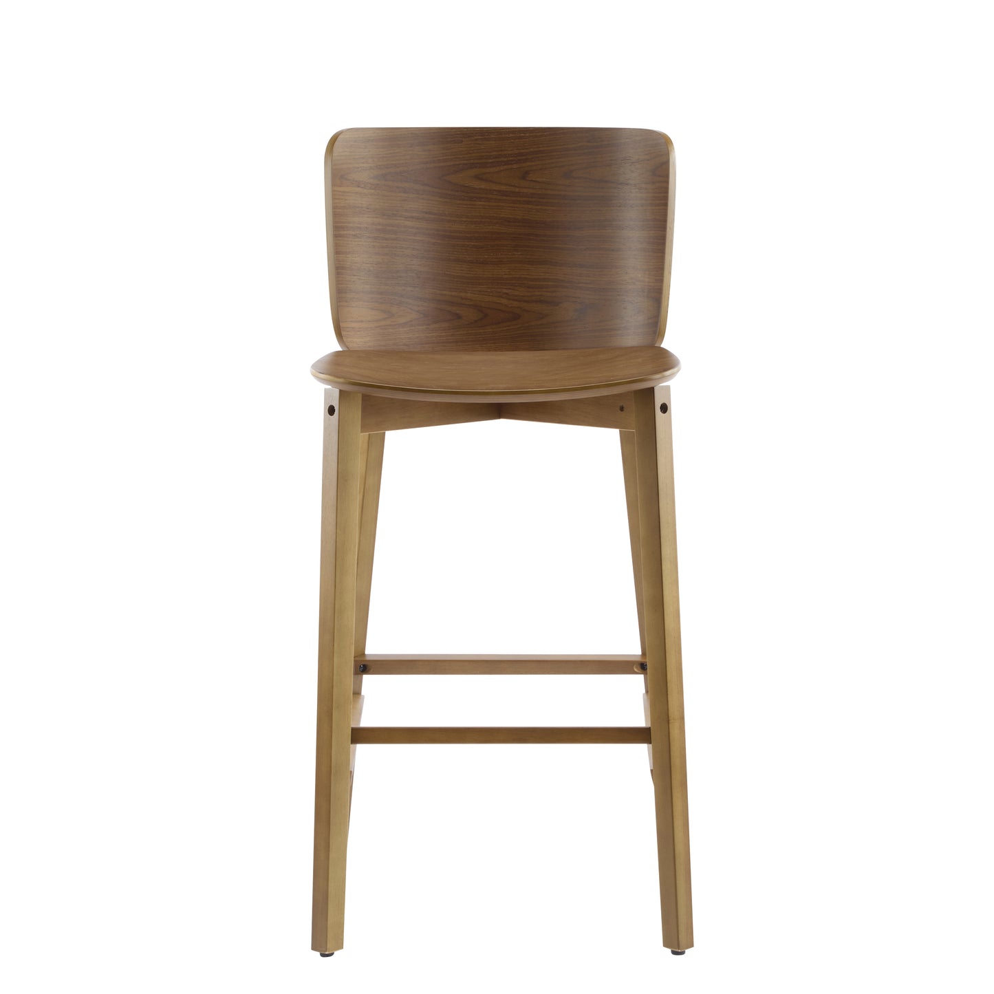 Pario Indoor Wooden Barstool, Walnut Finished, Set of 2