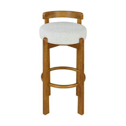 Eliser Indoor Wooden Low Back Barstool and Upholstery, Set of 2