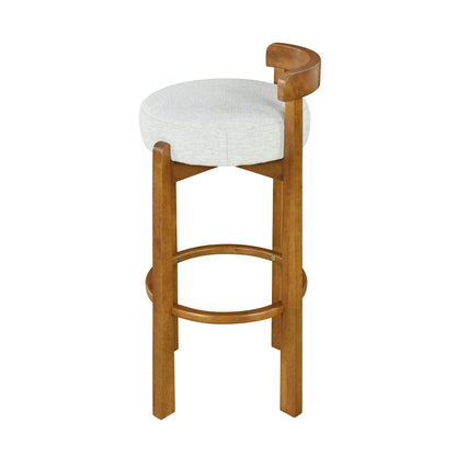 Eliser Indoor Wooden Low Back Barstool and Upholstery, Set of 2