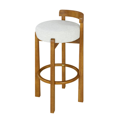 Eliser Indoor Wooden Low Back Barstool and Upholstery, Set of 2