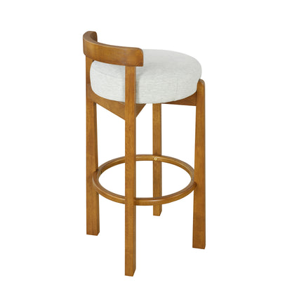 Eliser Indoor Wooden Low Back Barstool and Upholstery, Set of 2