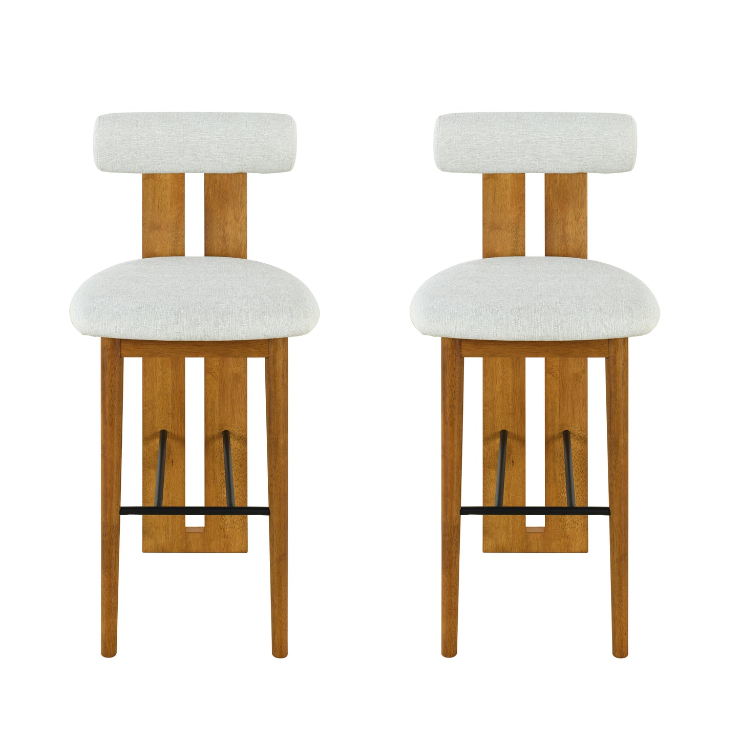 Renee Indoor Wooden Upholstered Barstool and Upholstery, Set of 2
