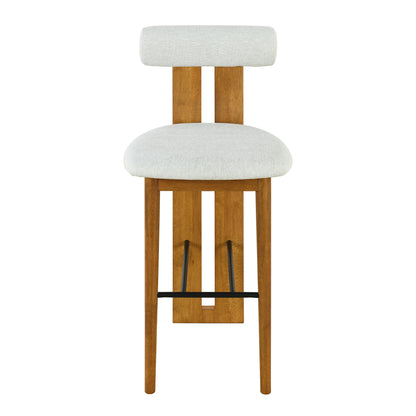 Renee Indoor Wooden Upholstered Barstool and Upholstery, Set of 2