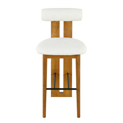 Renee Indoor Wooden Upholstered Barstool and Upholstery, Set of 2