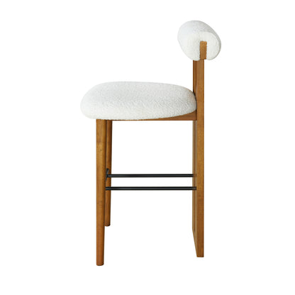 Renee Indoor Wooden Upholstered Barstool and Upholstery, Set of 2