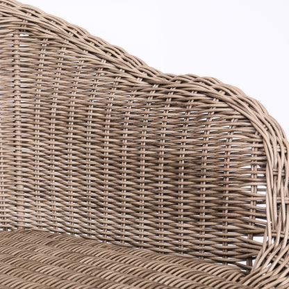 Laddiar Outdoor Metal Wicker Barstool, Faux Wicker, Set of 2