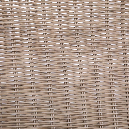 Laddiar Outdoor Metal Wicker Barstool, Faux Wicker, Set of 2