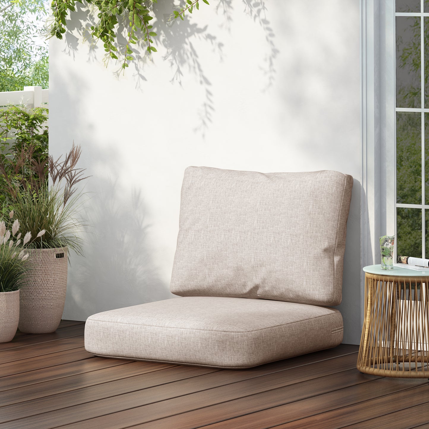 Noaha Outdoor Club Chair Cushion Set, Seat Cushion and Back Cushion