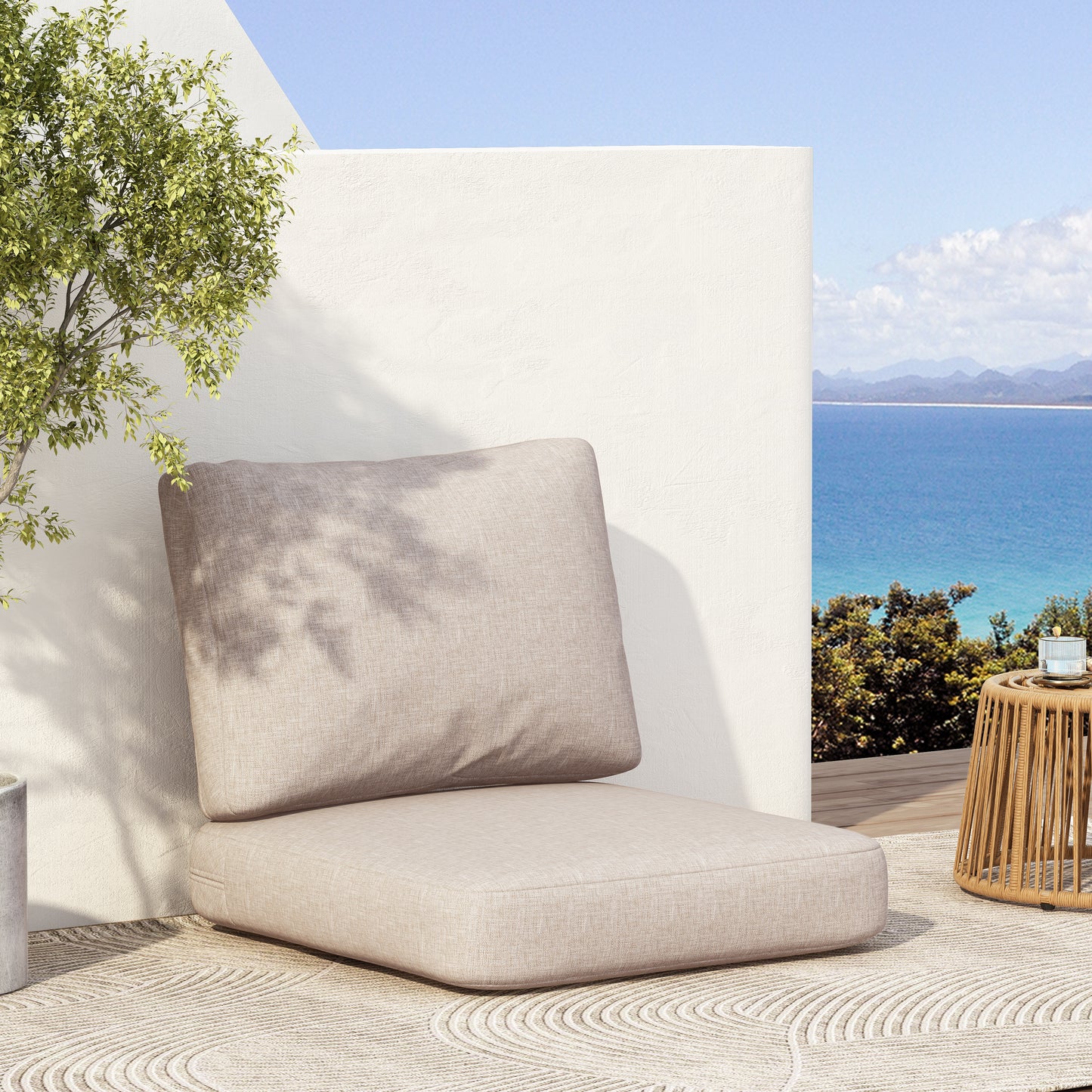 Noaha Outdoor Club Chair Cushion Set, Seat Cushion and Back Cushion