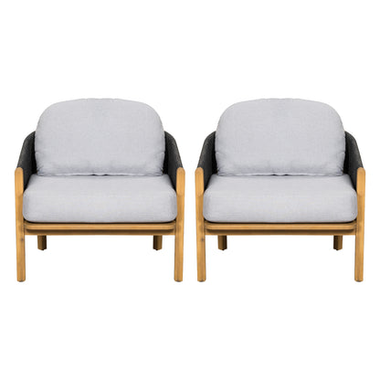 Ylaenor Outdoor Wood Club Chair, with Cushion