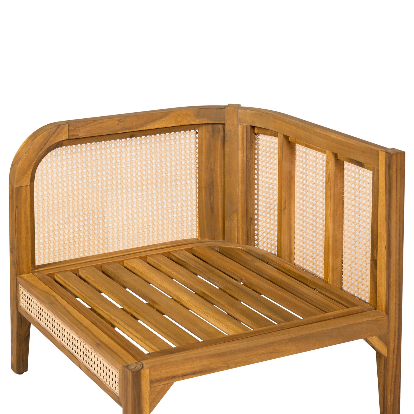 Modern 5-Piece Patio Solid Wood Outdoor Conversation Sectional Sofa Set with Cushions