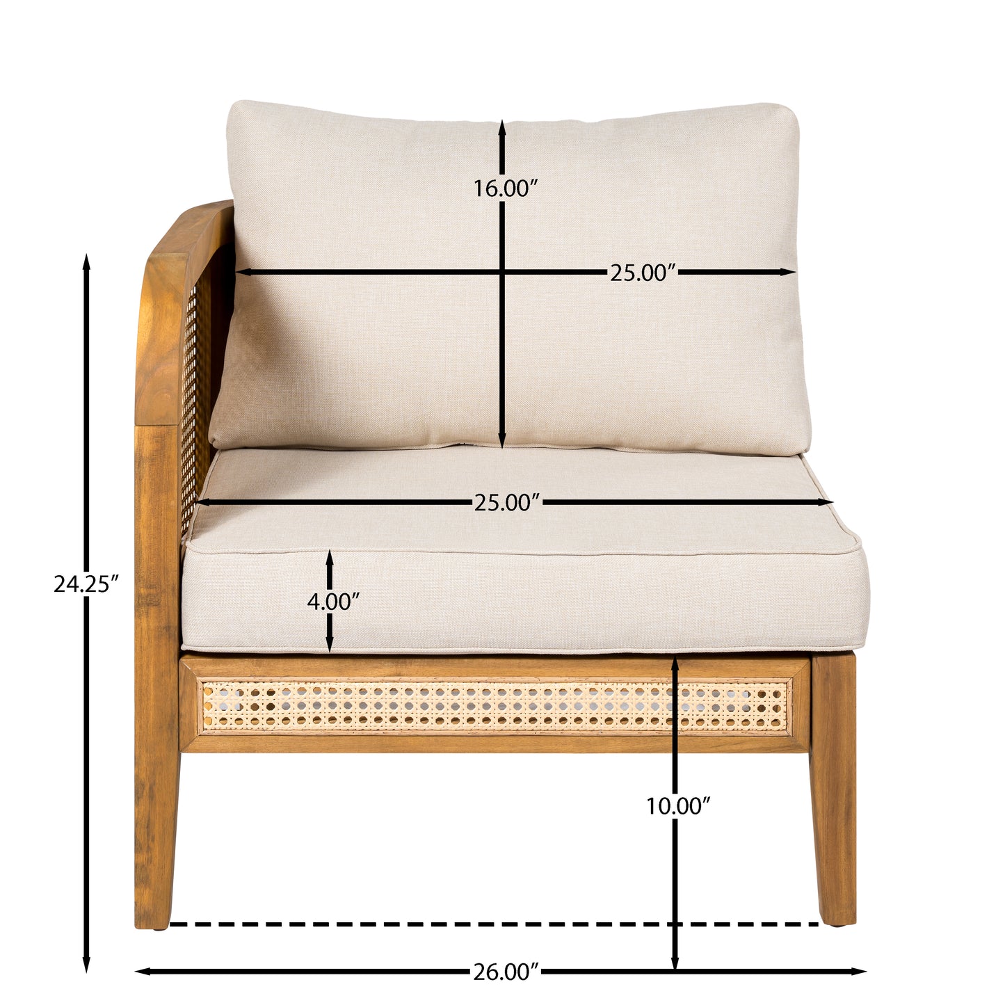 Modern 5-Piece Patio Solid Wood Outdoor Conversation Sectional Sofa Set with Cushions