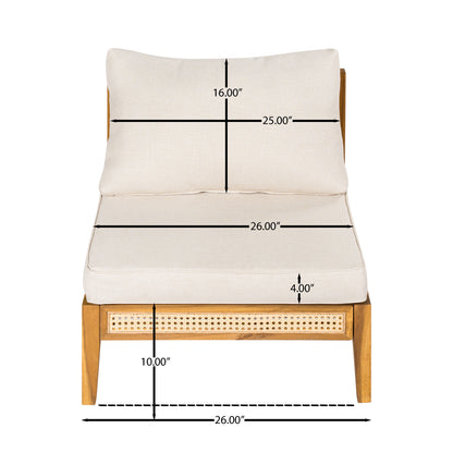 Modern 5-Piece Patio Solid Wood Outdoor Conversation Sectional Sofa Set with Cushions