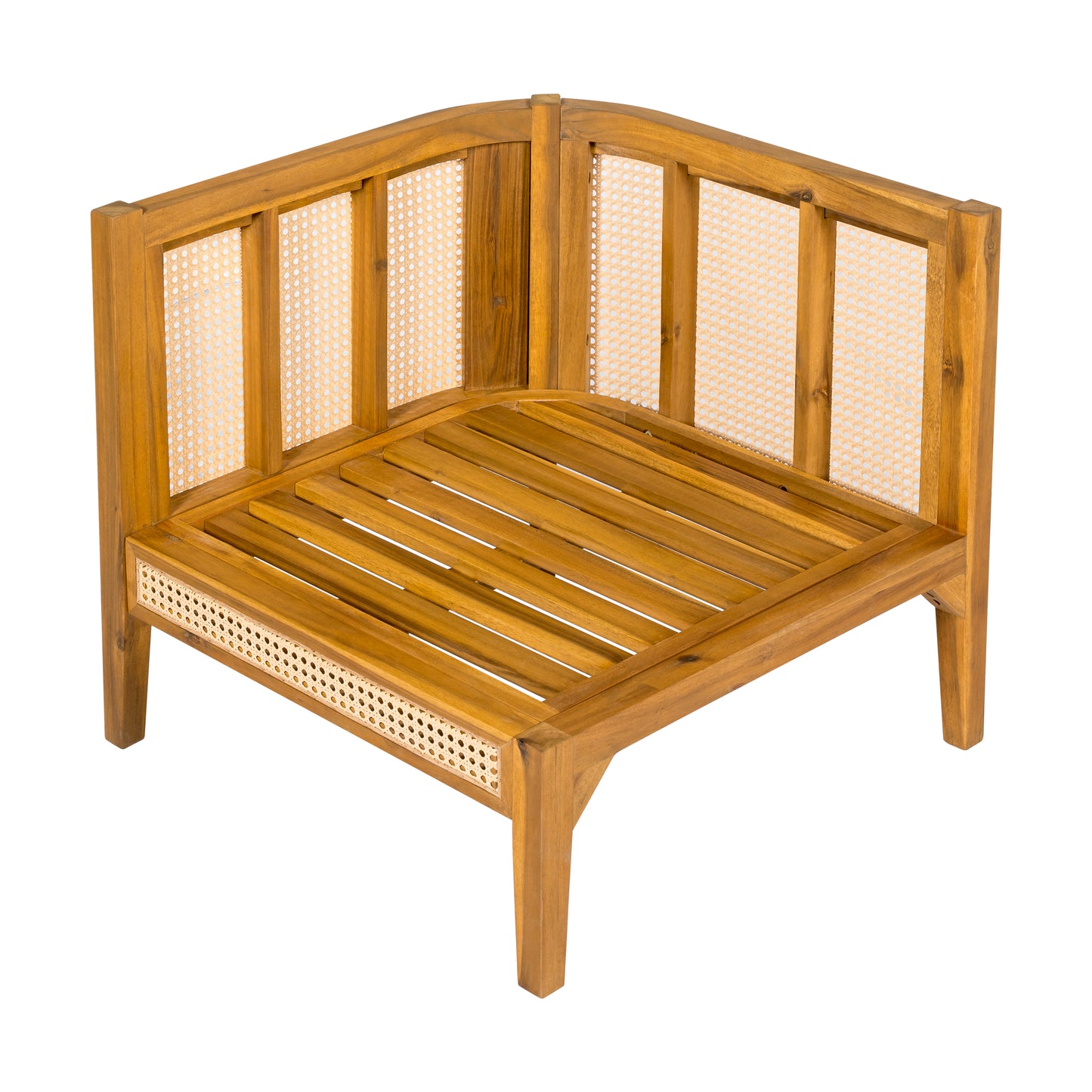 Modern 5-Piece Patio Solid Wood Outdoor Conversation Sectional Sofa Set with Cushions