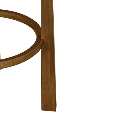 Tarai Indoor Wooden Upholstered Barstool, Ivory Upholstery, Set of 2