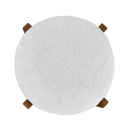 Tarai Indoor Wooden Upholstered Barstool, Ivory Upholstery, Set of 2