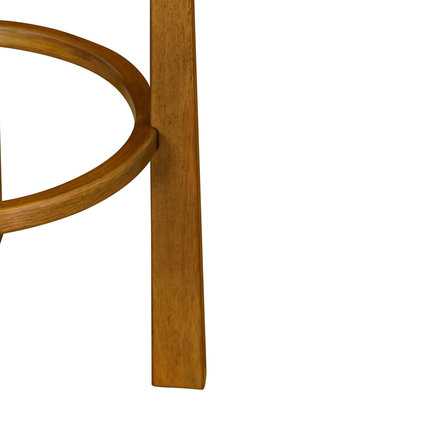 Tarai Indoor Wooden Upholstered Barstool, Ivory Upholstery, Set of 2