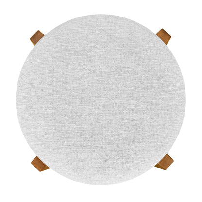 Tarai Indoor Wooden Upholstered Barstool, Ivory Upholstery, Set of 2