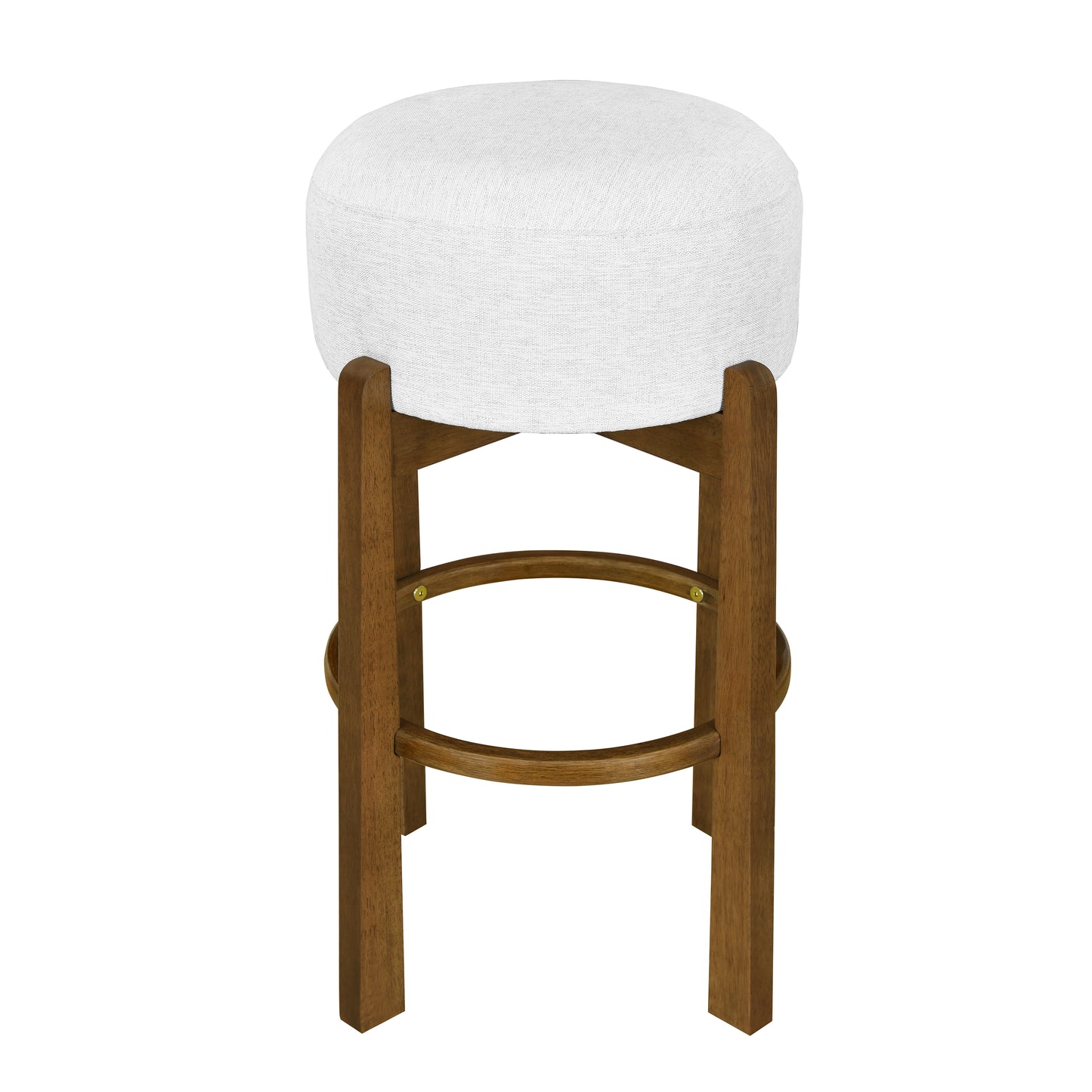 Briony Indoor Wooden Upholstered Barstool,Ivory Upholstery, Set of 2