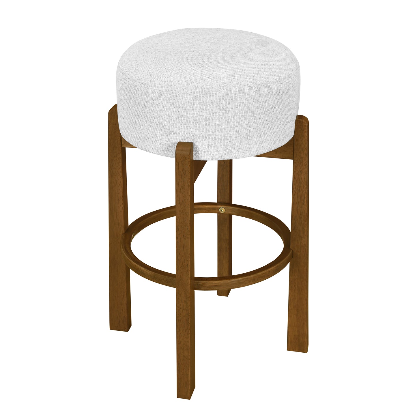 Briony Indoor Wooden Upholstered Barstool,Ivory Upholstery, Set of 2