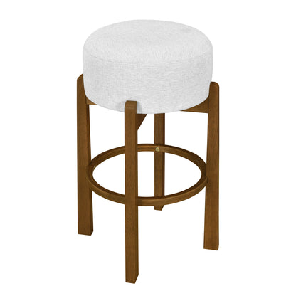 Briony Indoor Wooden Upholstered Barstool,Ivory Upholstery, Set of 2