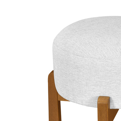 Briony Indoor Wooden Upholstered Barstool,Ivory Upholstery, Set of 2