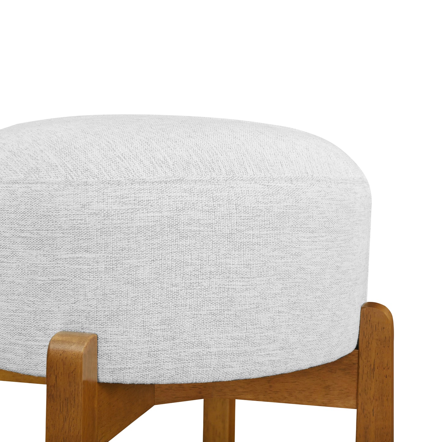 Briony Indoor Wooden Upholstered Barstool,Ivory Upholstery, Set of 2