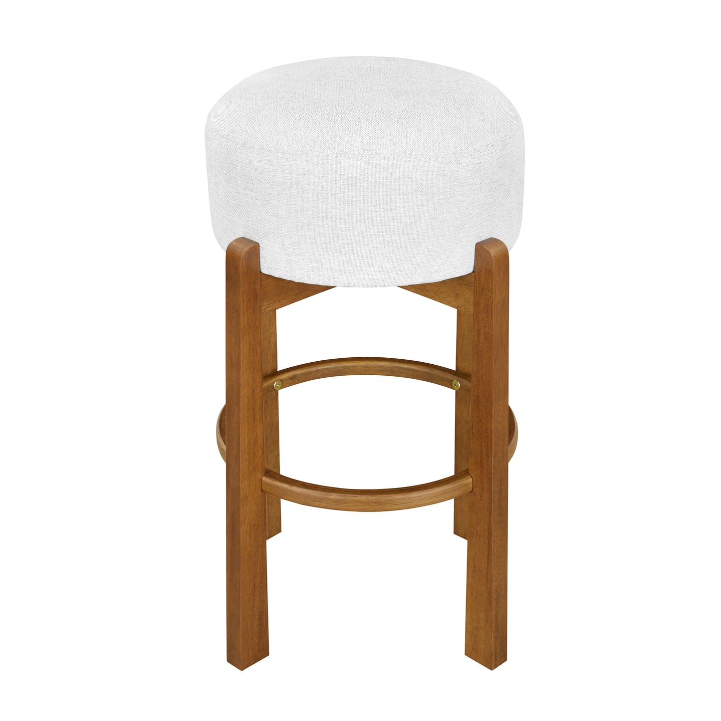 Briony Indoor Wooden Upholstered Barstool,Ivory Upholstery, Set of 2
