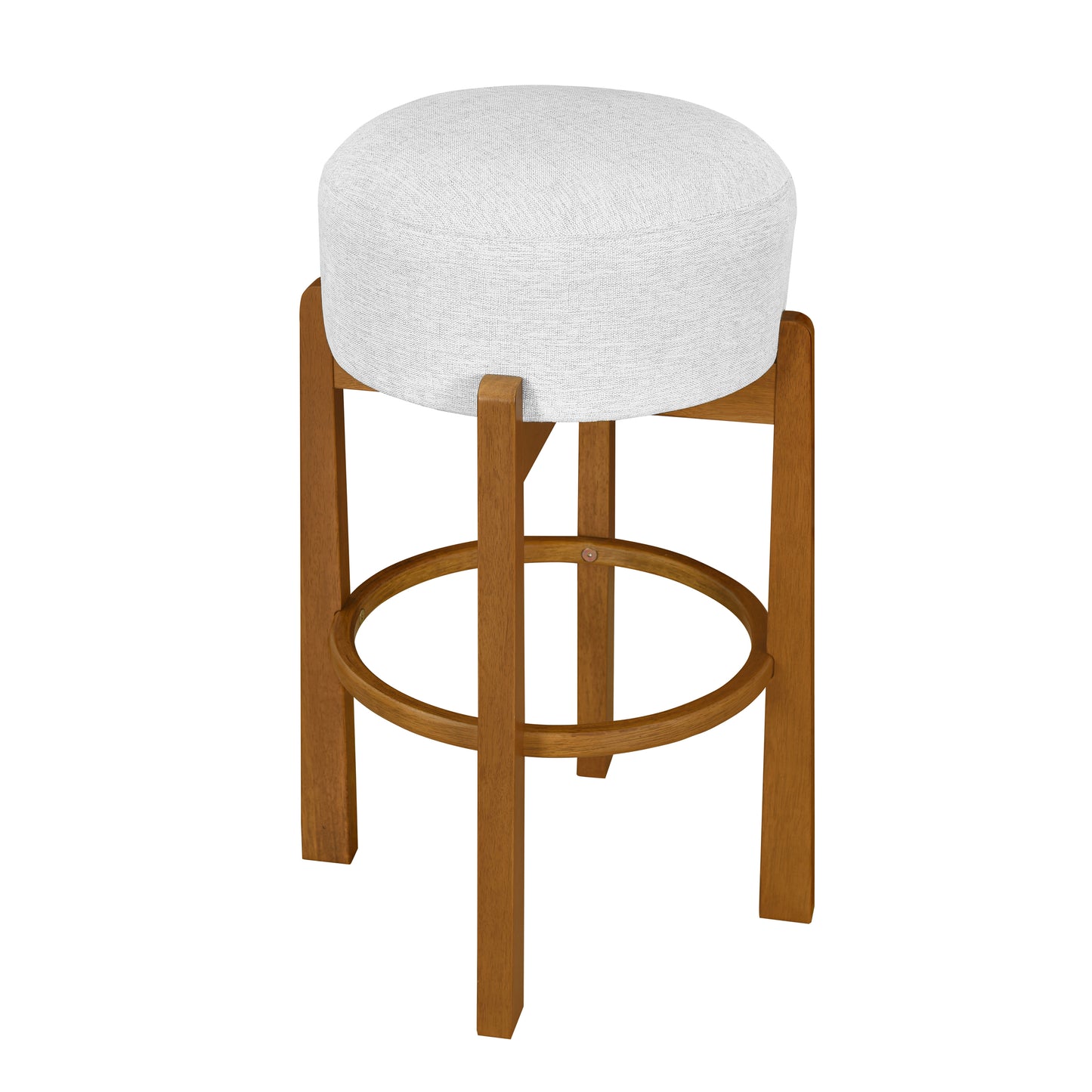 Briony Indoor Wooden Upholstered Barstool,Ivory Upholstery, Set of 2