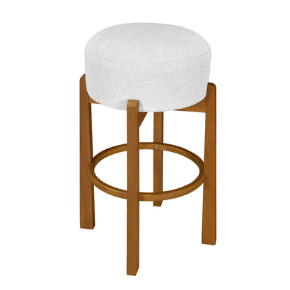 Briony Indoor Wooden Upholstered Barstool,Ivory Upholstery, Set of 2
