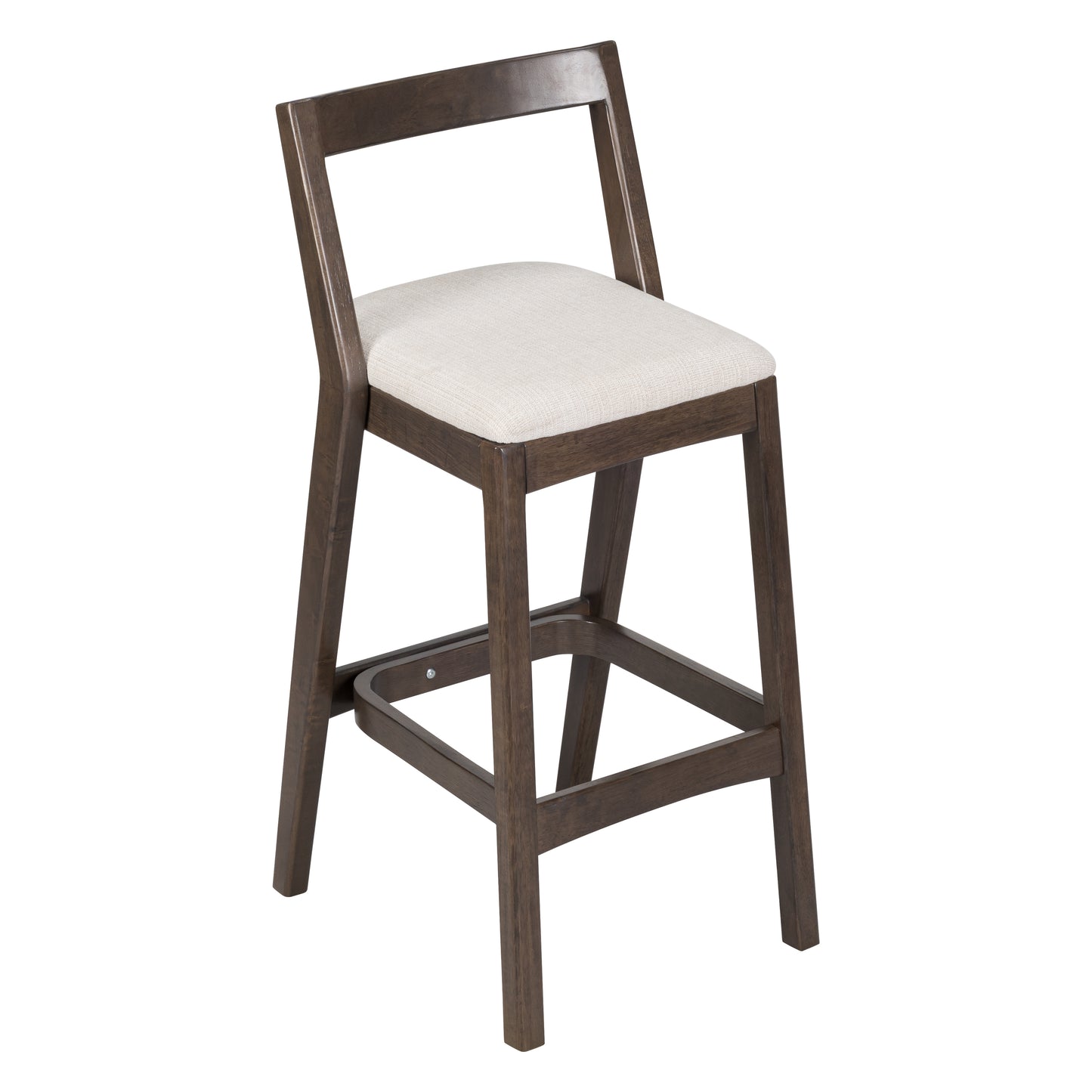 Cassian Indoor Rubberwood Beige Upholstery Barstool,Set of 2