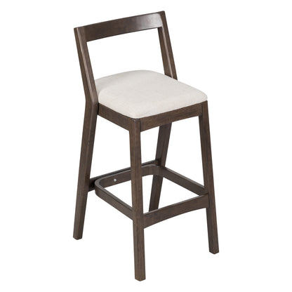 Cassian Indoor Rubberwood Beige Upholstery Barstool,Set of 2