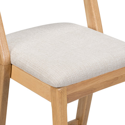 Cassian Indoor Rubberwood Beige Upholstery Barstool,Set of 2