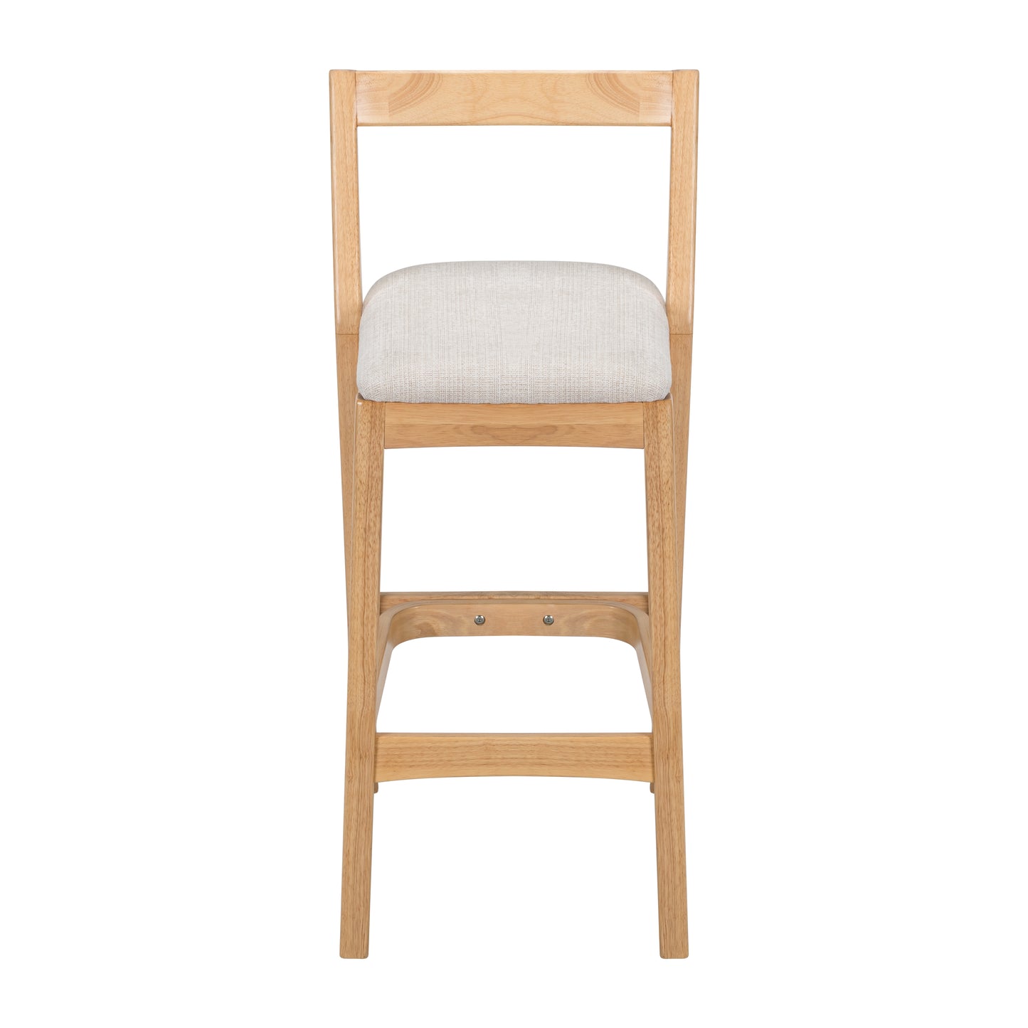 Cassian Indoor Rubberwood Beige Upholstery Barstool,Set of 2