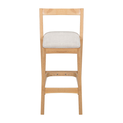 Cassian Indoor Rubberwood Beige Upholstery Barstool,Set of 2