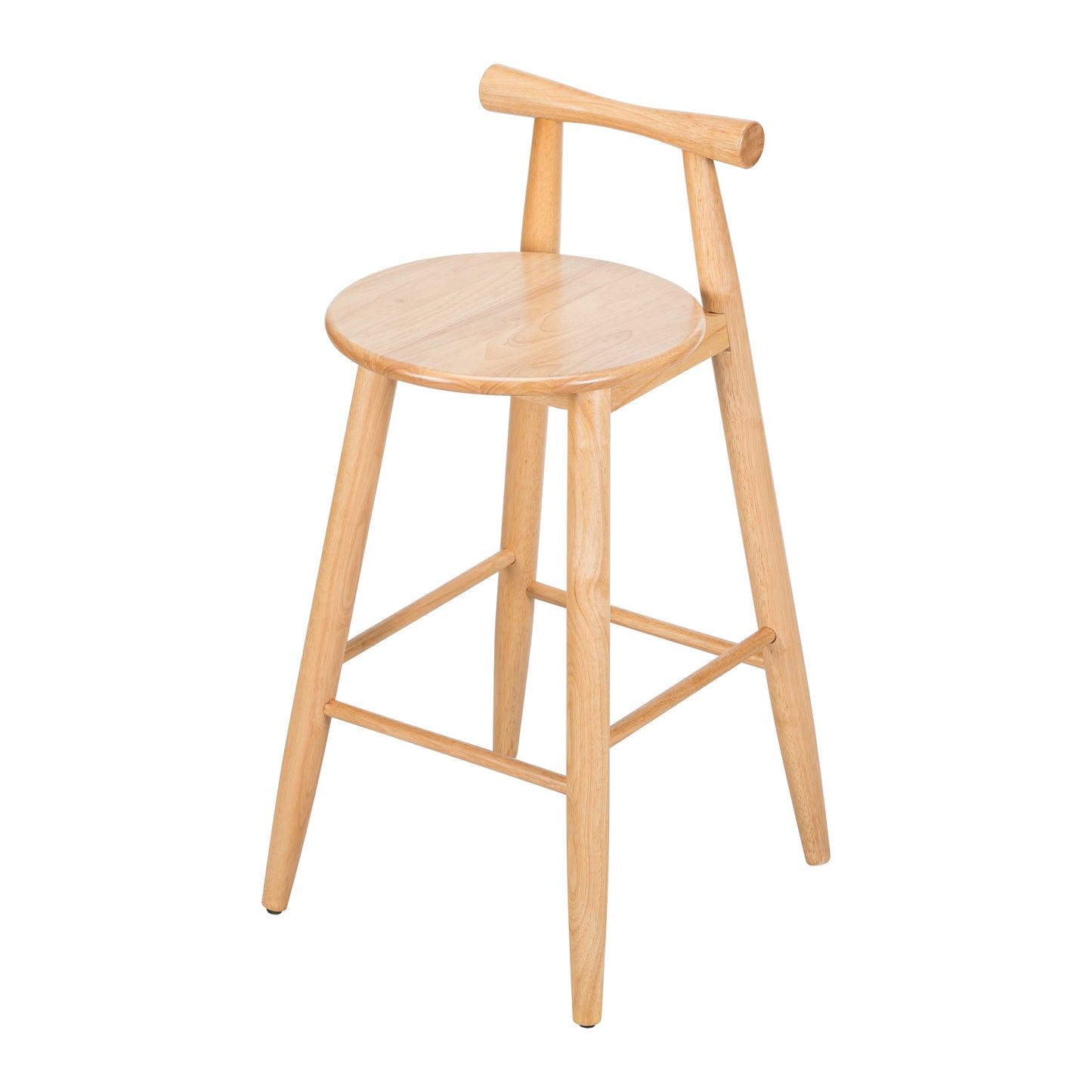 Finnian Indoor Rubberwood Barstool, Natural Finished, Set of 2