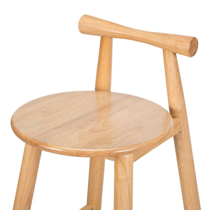 Finnian Indoor Rubberwood Barstool, Natural Finished, Set of 2