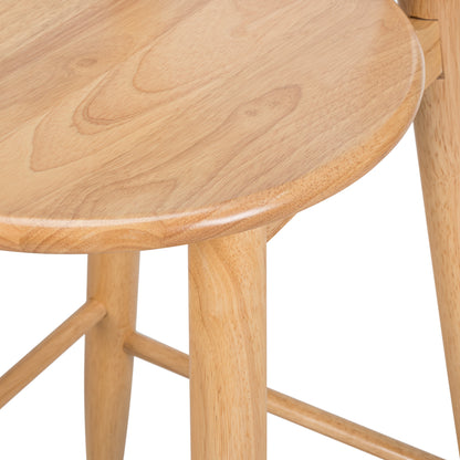 Finnian Indoor Rubberwood Barstool, Natural Finished, Set of 2
