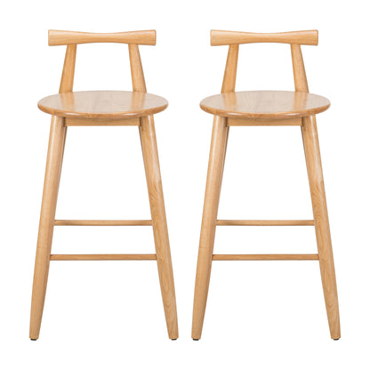 Finnian Indoor Rubberwood Barstool, Natural Finished, Set of 2
