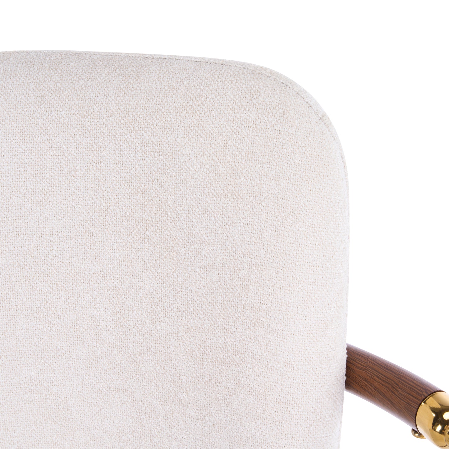 Chaya Indoor Upholstered Bar Stool with Metal Frame, Walnut Finished and Beige Upholstery, Set of 2