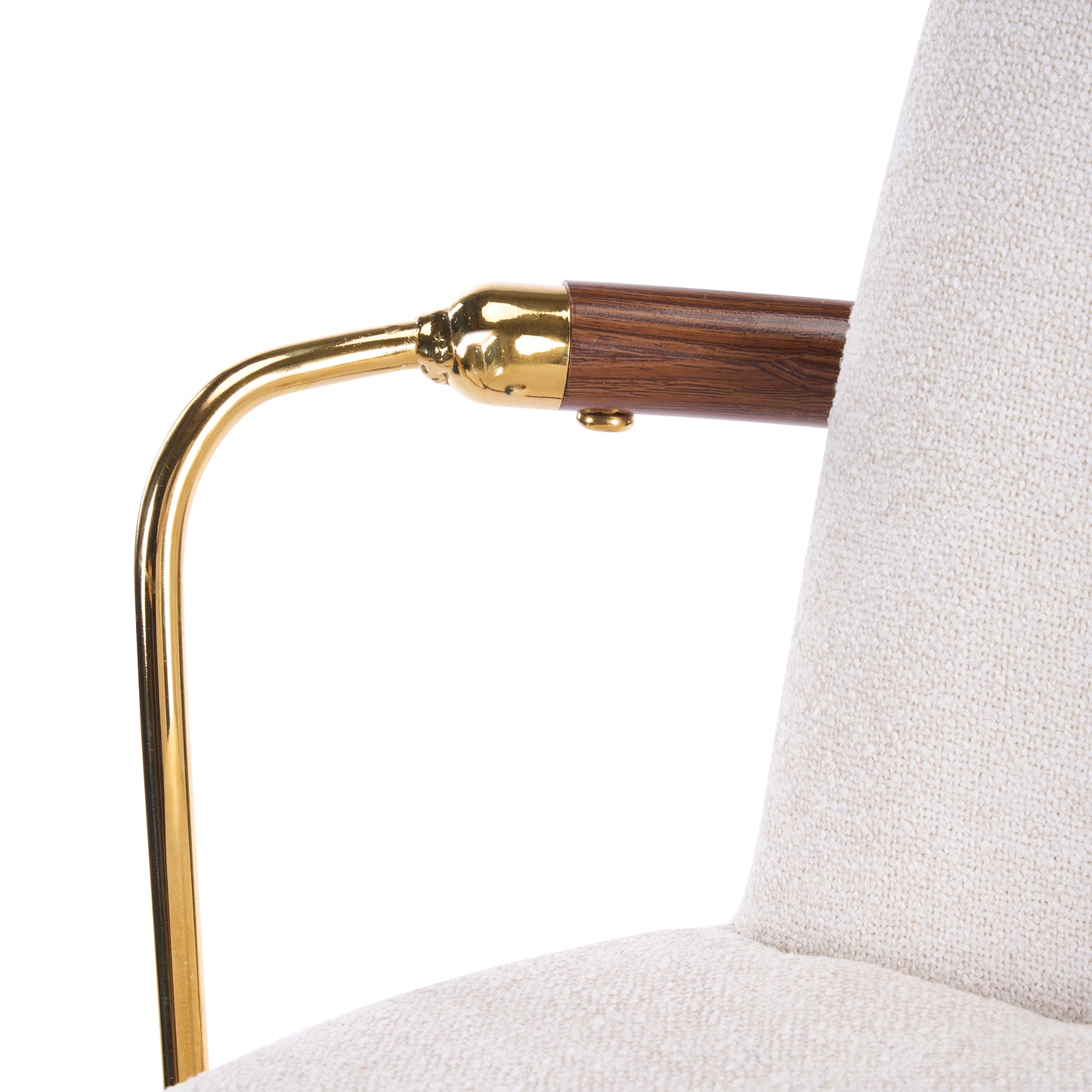 Chaya Indoor Upholstered Bar Stool with Metal Frame, Walnut Finished and Beige Upholstery, Set of 2