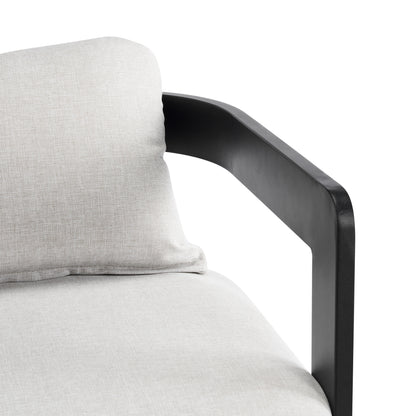 Amice Black Aluminum Outdoor Counter Stools – Sleek Modern Frame with Weather-Resistant Grey Cushions for Stylish Patio Bar Seating, Set of 2