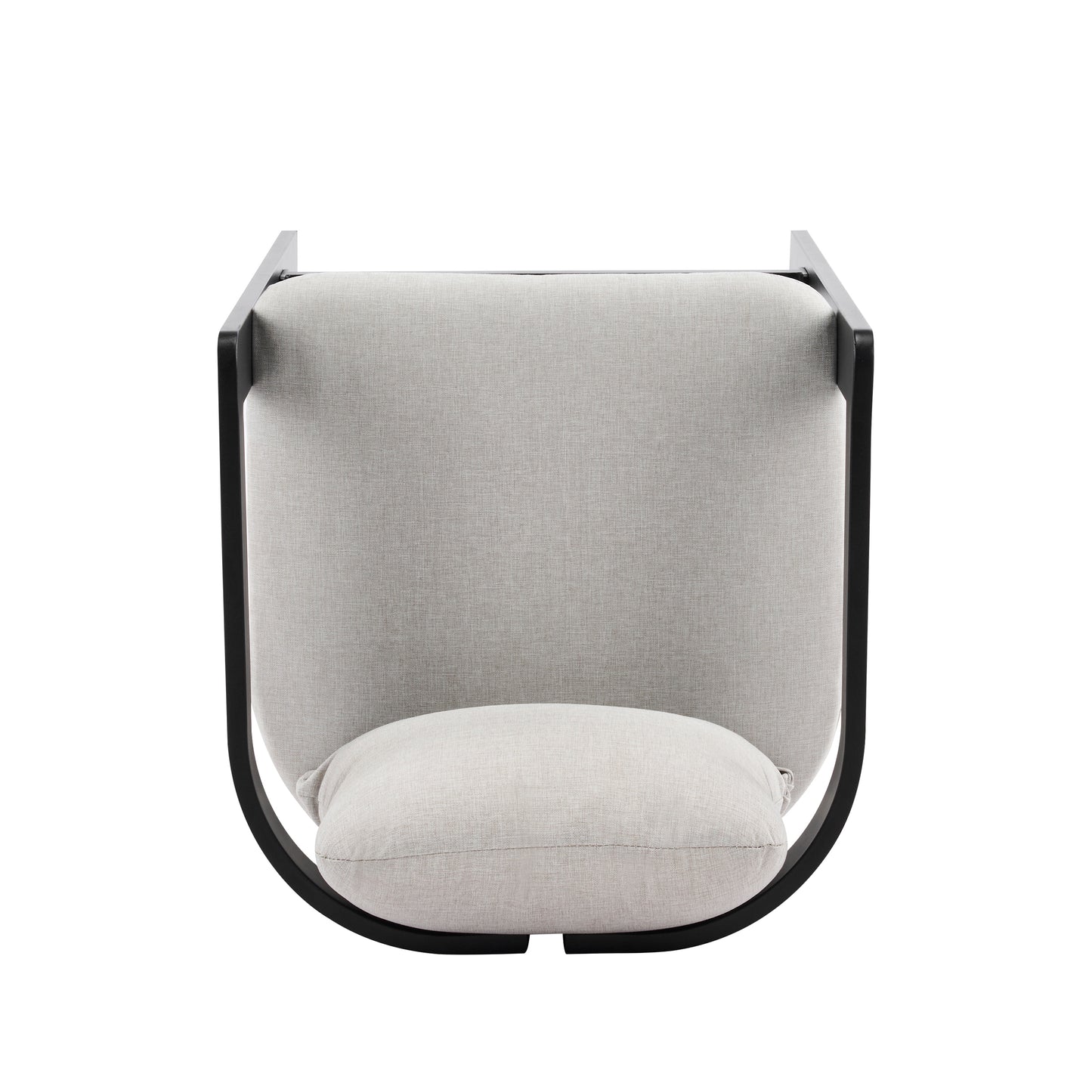 Amice Black Aluminum Outdoor Counter Stools – Sleek Modern Frame with Weather-Resistant Grey Cushions for Stylish Patio Bar Seating, Set of 2