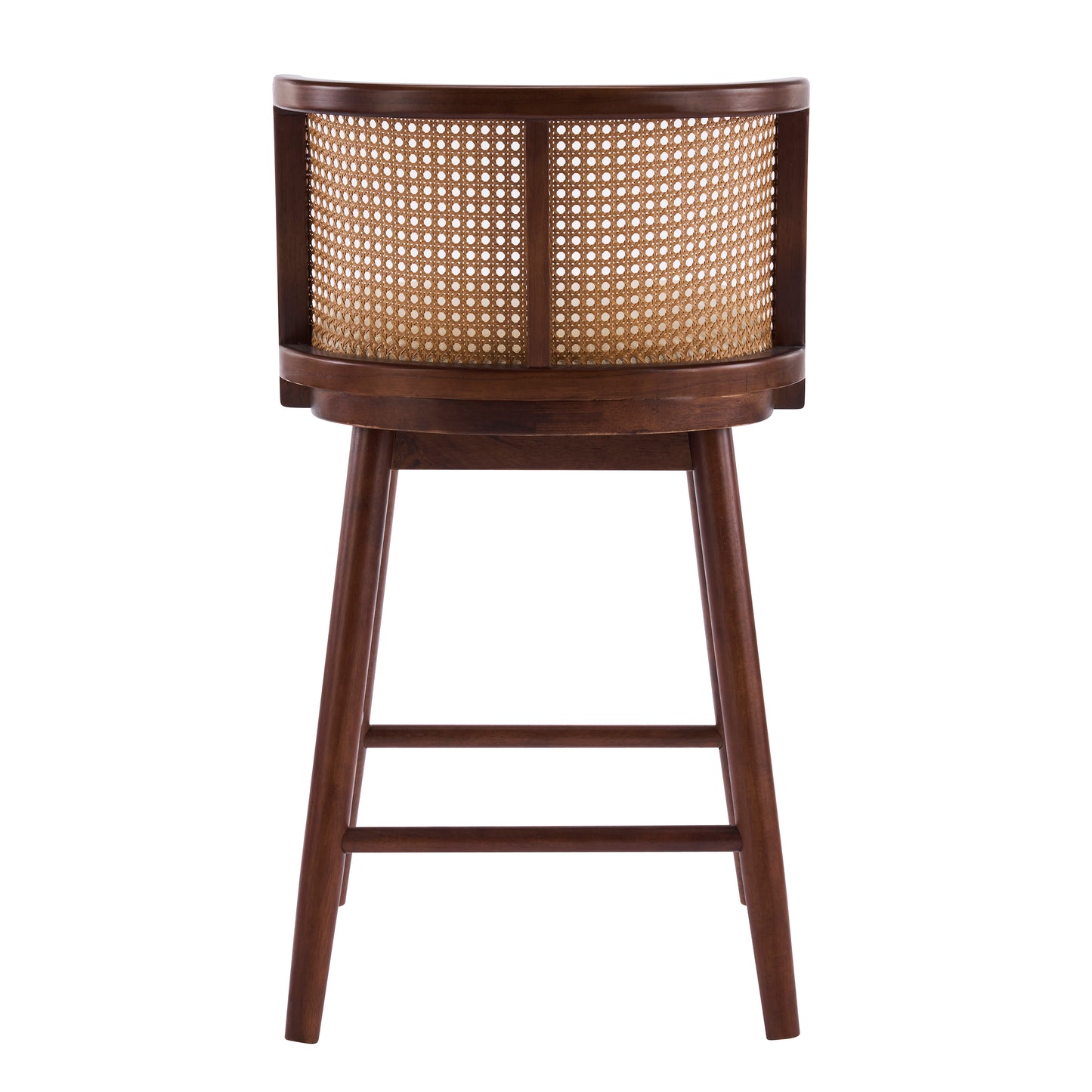 Blanchefleur Upholstered Indoor Counter Stools – Rich Timeless Wood Frame with Soft Beige Seats for Sophisticated Kitchen Elegance, Set of 2