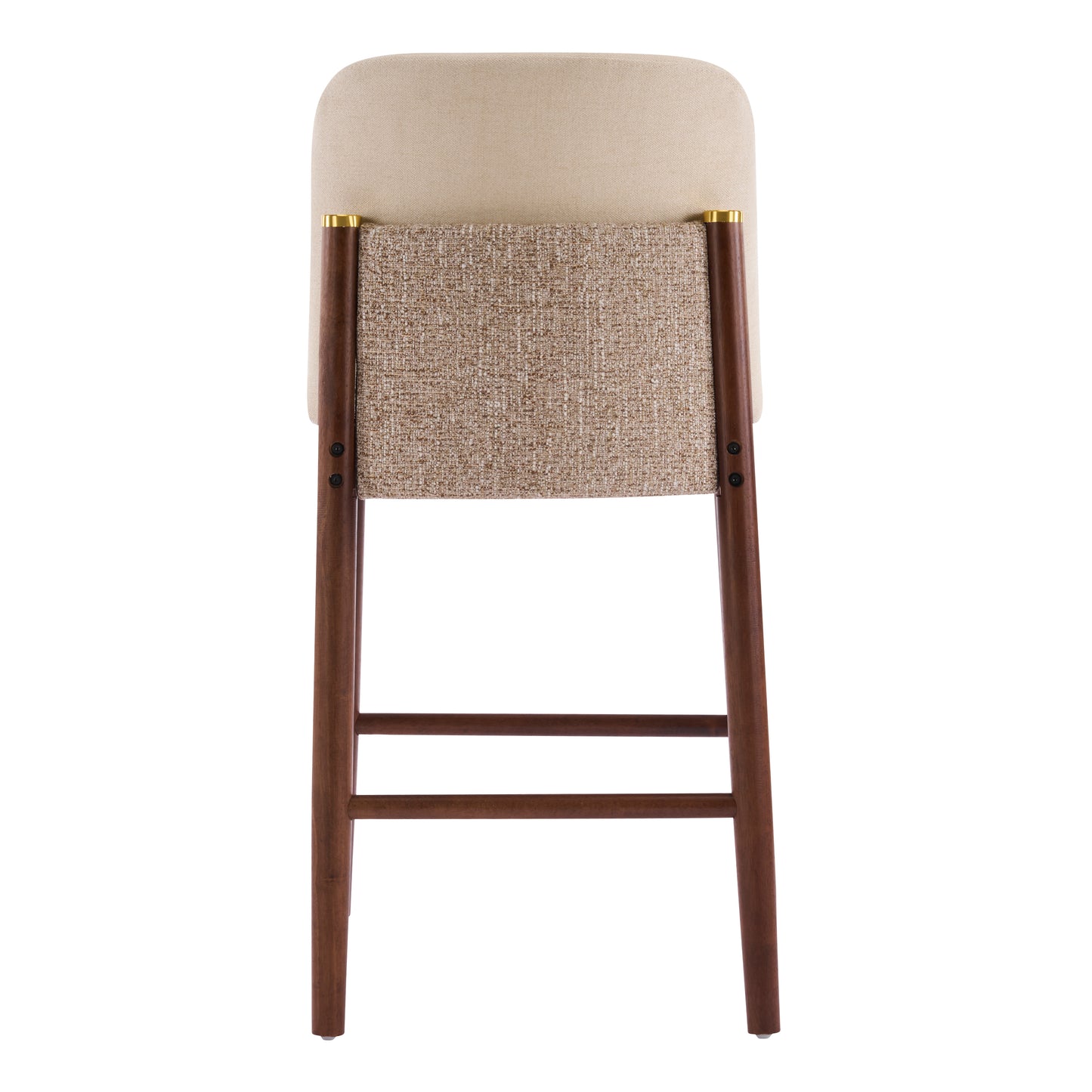 Araminta Upholstered Indoor Counter Stools – Luxurious Timeless Frame with Soft Beige Seats for Refined Kitchen Bar Elegance, Set of 2