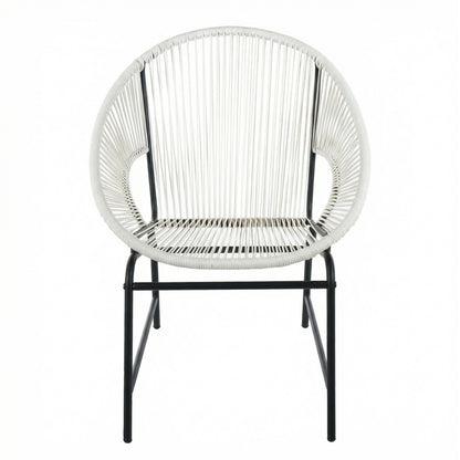 Modesty Outdoor Modern Faux Rattan Club Chair (Set of 2)