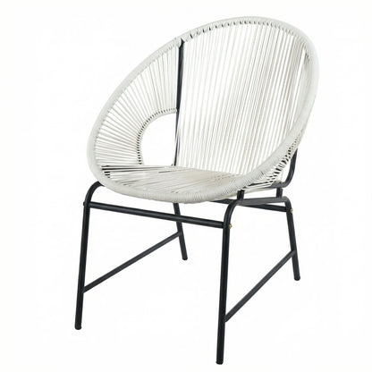 Modesty Outdoor Modern Faux Rattan Club Chair (Set of 2)