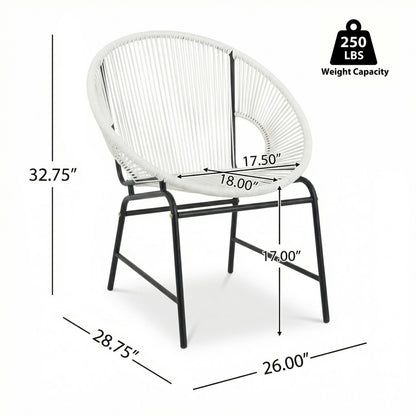 Modesty Outdoor Modern Faux Rattan Club Chair (Set of 2)